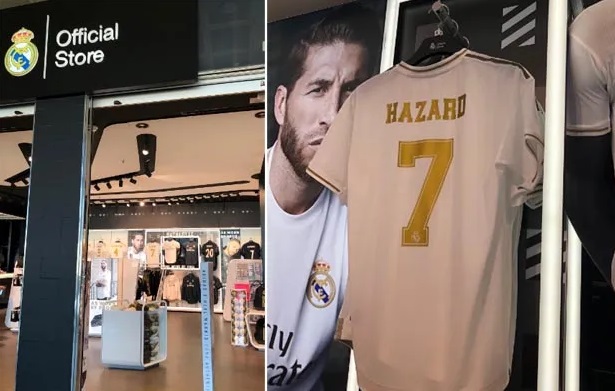 Jersey Hazard yang sudah dijual resmi di Official Store Real Madrid