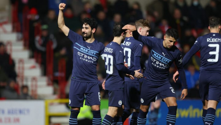 Menggasak Swindon Town, Manchester City Melaju Kebabak Empat Piala FA
