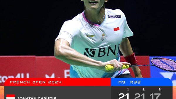 Jonathan Christie Tumbang di French Open 2024